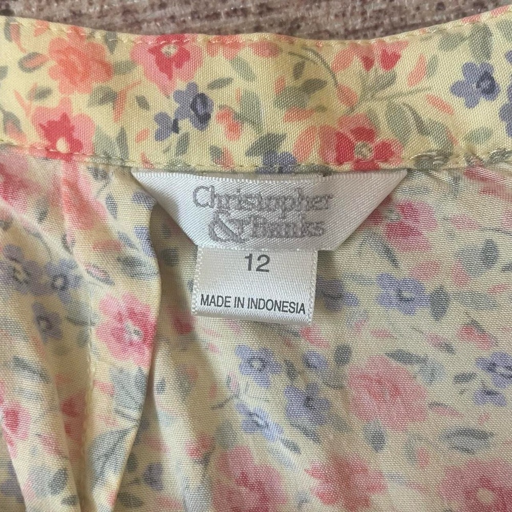 Vintage 90s Butter Yellow Floral Maxi Skirt - Picture 7 of 8